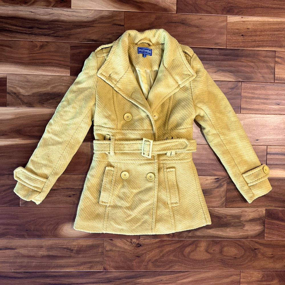 Lane Crawford Yellow Belted Peacoat size Medium